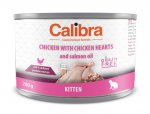 Calibra Cat konzerva Kitten Kuře a kuřecí srdíčka 200g