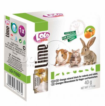 LOLO pomeranč minerální kámen pro hlodavce 40g
