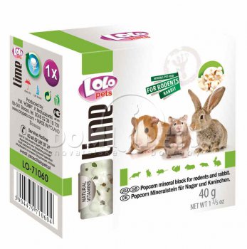 LOLO popcorn minerální kámen pro hlodavce 40g
