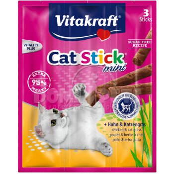 Vitakraft Cat Stick mini kuře a tráva 3ks