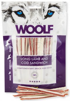 WOOLF pochoutka soft Lamb and Cod sandwich long 100g