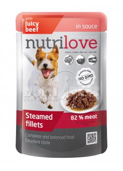 Nutrilove Dog kapsa 85g Hovězí ve šťávě