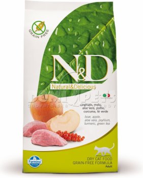 N&D Grain Free Cat Adult Boar & Apple 10kg