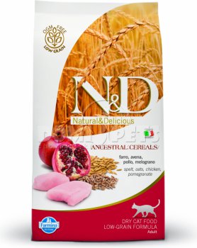 N&D Low Grain Cat Adult Chicken & Pomegranate 1,5kg
