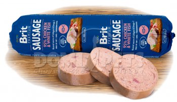 Brit Sausage Chicken & White Fish 800g