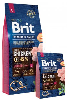 Brit Premium Dog Nature Junior L 3 x 15kg