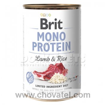 Brit Dog konzerva Mono Protein Lamb & Brown Rice 400g