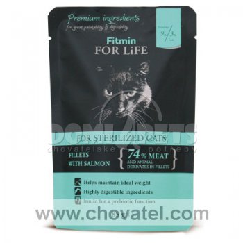 Fitmin For Life Cat Pouch Sterilized Salmon 85g