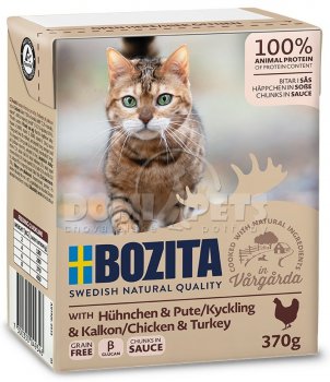 Bozita TPack Kuřecí a krůtí kousky v omáčce 370g