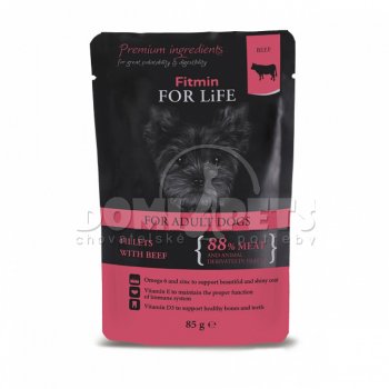 Fitmin For Life dog pouch Adult beef in gravy 85g